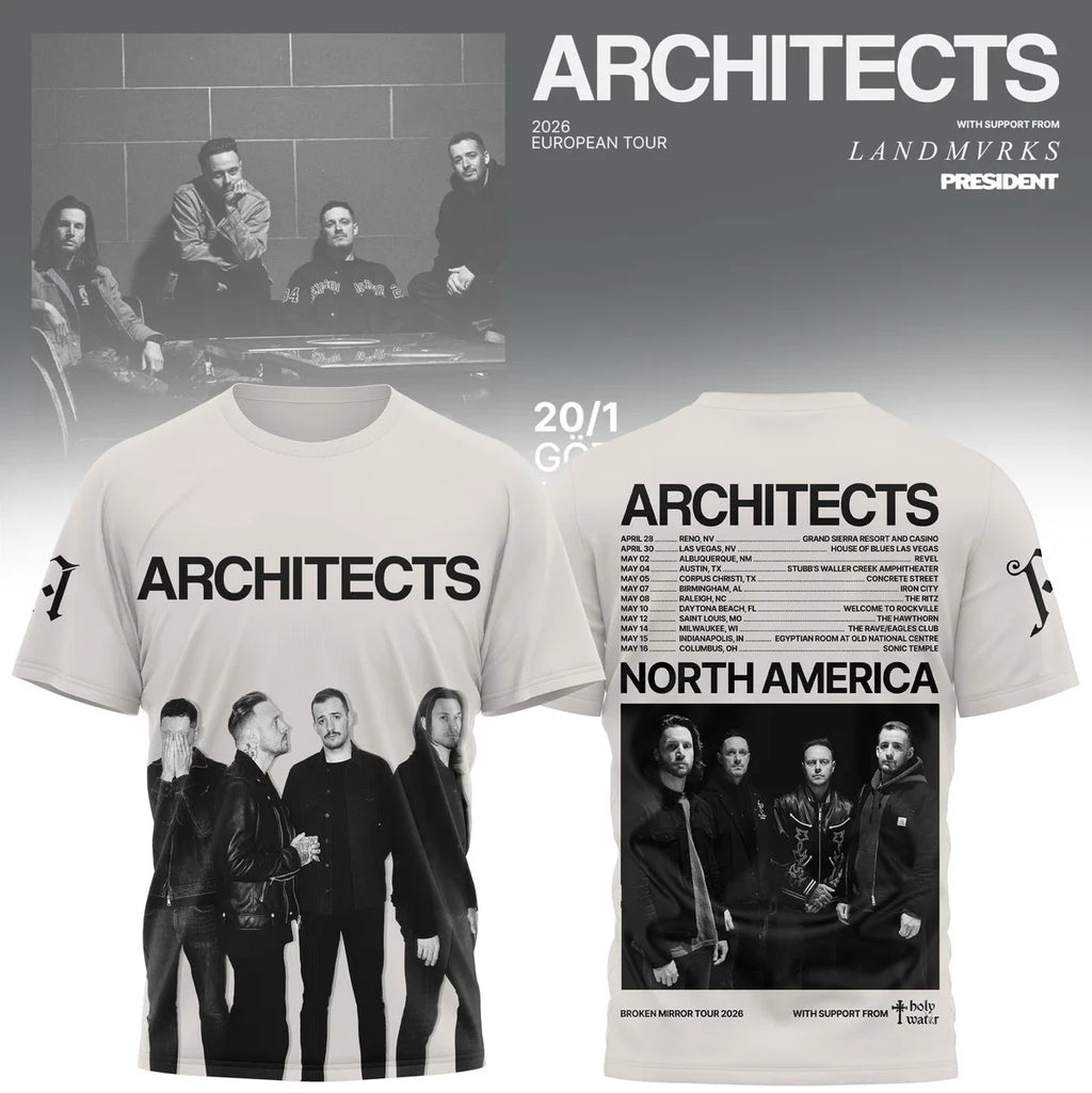 Architects Broken Mirror Tour 2026 North America AOP 3D T-Shirt