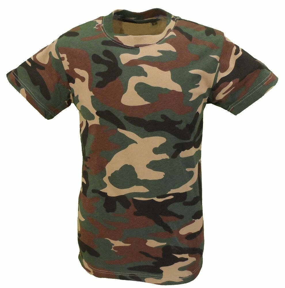 Mens Camouflage Camo Woodland T shirts
