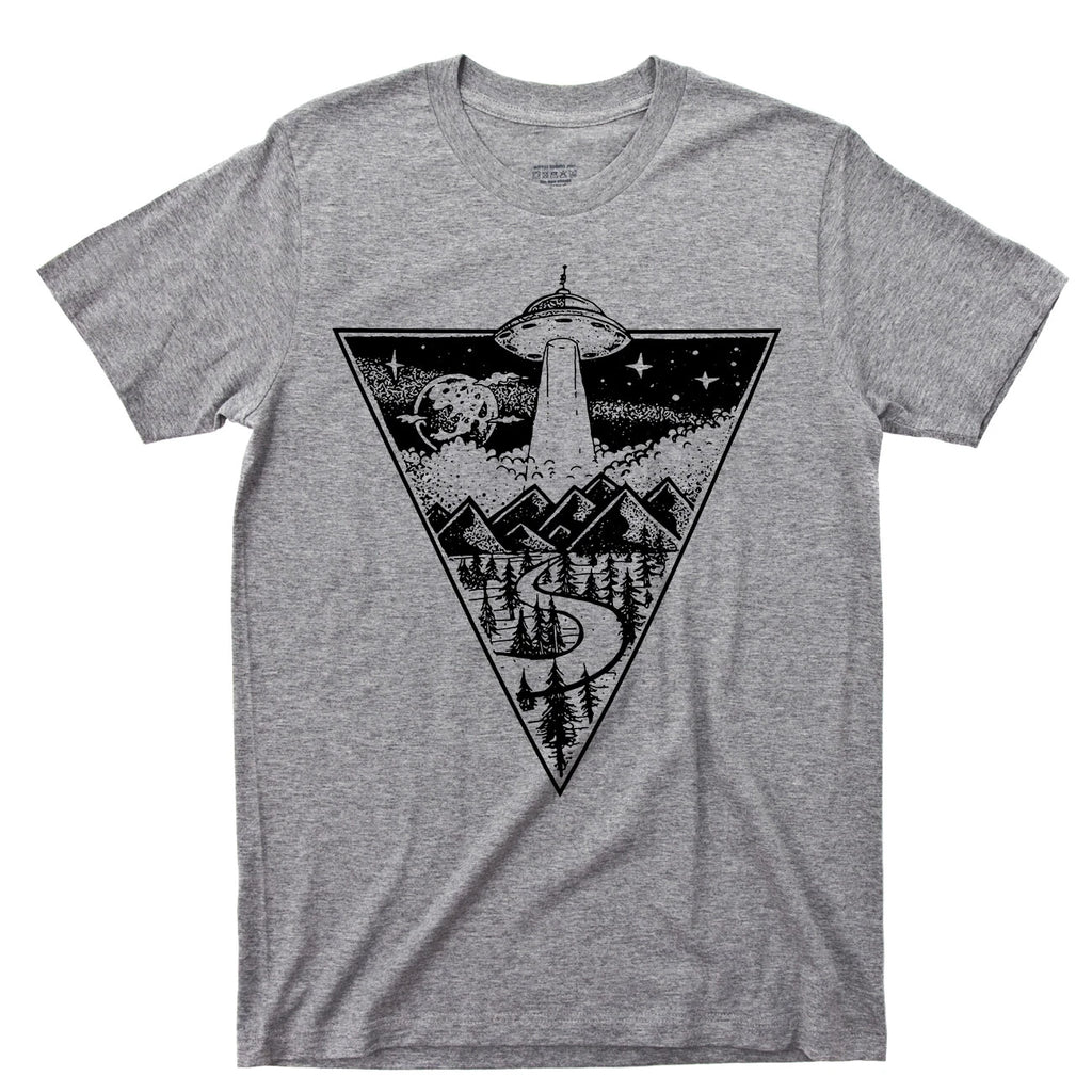 Alien Flying Saucer T Shirt Extraterrestrial UFO Abduction Area 51 Roswell Tee