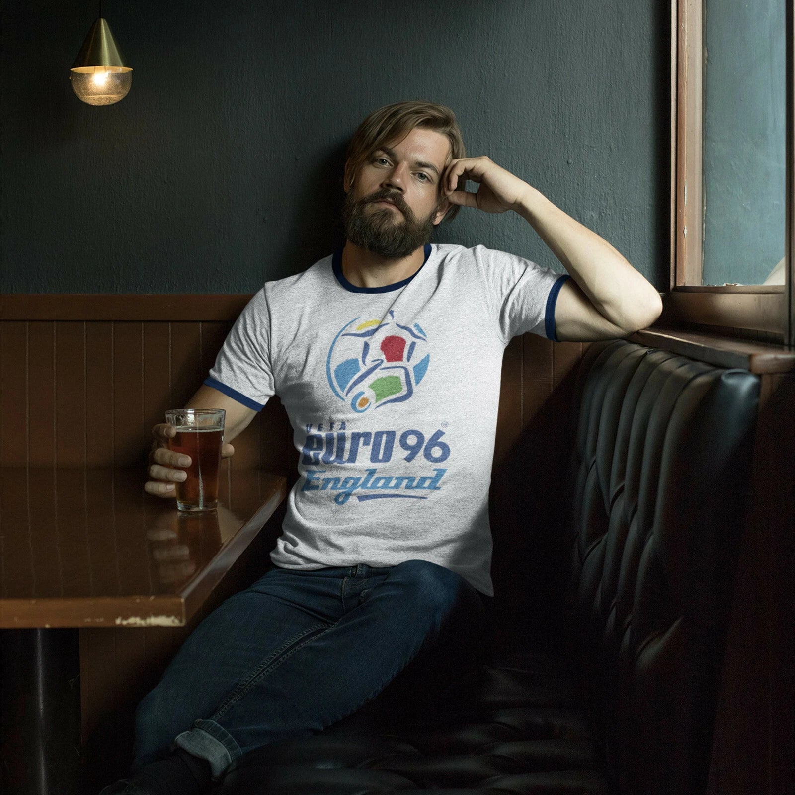 England Euro 96 Inspired Retro T Shirt