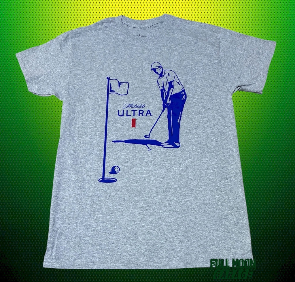 New Michelob Ultra Golf Club Classic Beer Logo Men's Vintage T-Shirt