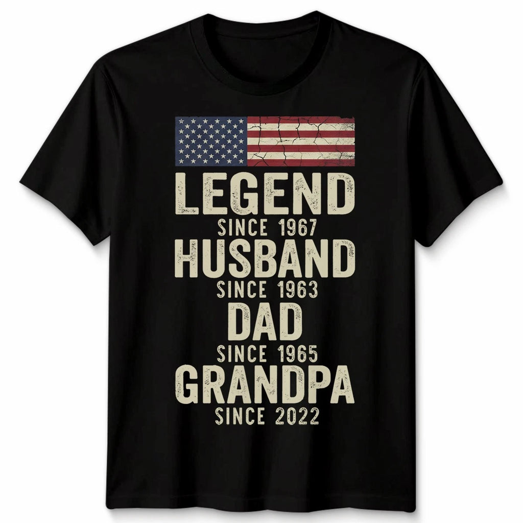 Personalized Legend Mens T Shirt Husband Dad Grandpa Father's Day Name Year