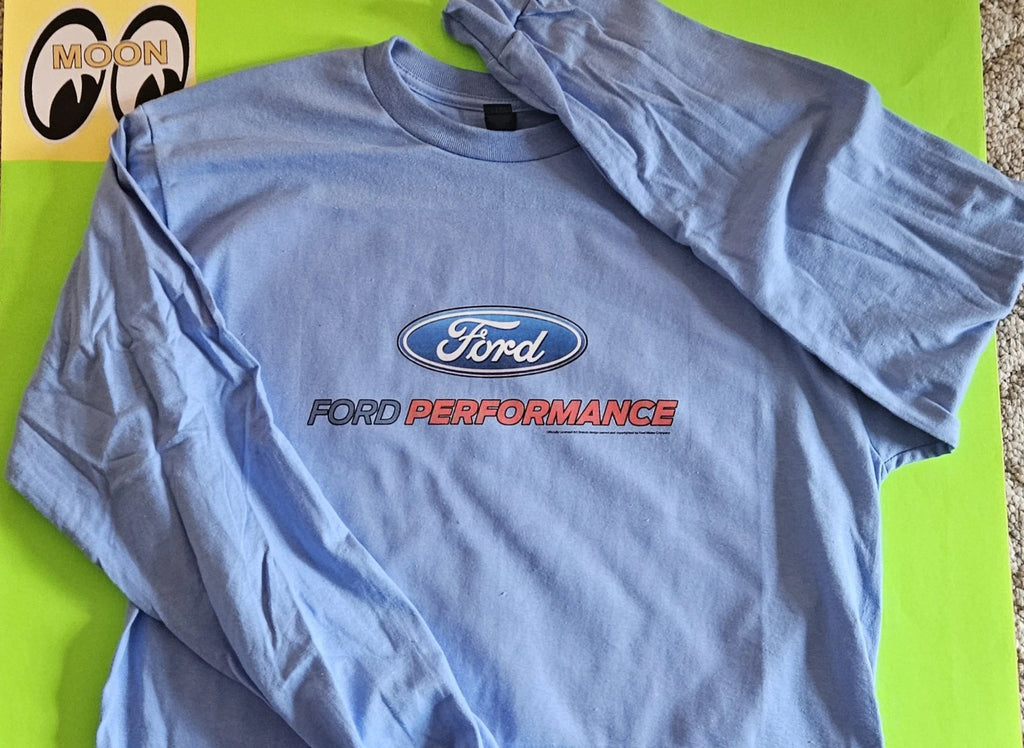 Ford Performance Logo Crew Neck Men's Blue Long Sleeve T-Shirt.