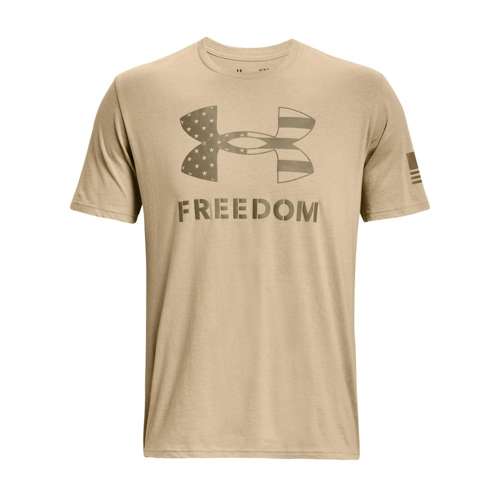 Under Armour 1370811 Men's UA Freedom Logo T-Shirt, Sand/Federal Tan, Medium