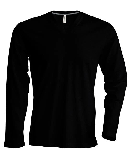 Personalised Custom Kariban Men's long-sleeved V-neck T-shirt Long sleeve KB358