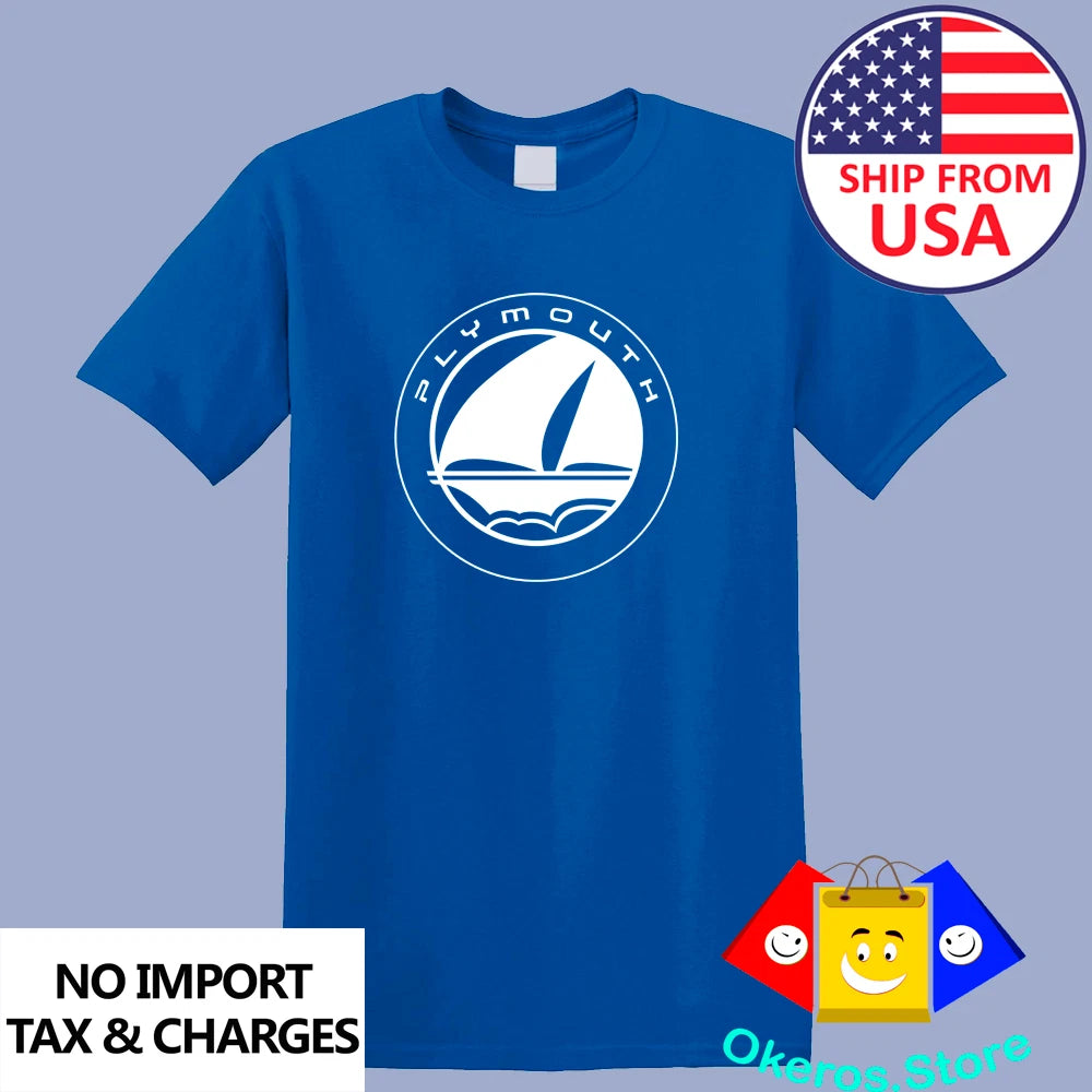 Plymouth Classic Car Men's Royal Blue Size S to 5XL