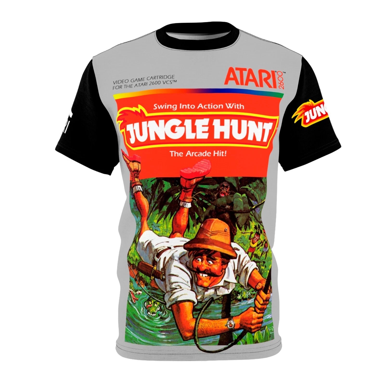 Jungle Hunt Atari 2600 Retro Vintage Cover Video Game T-Shirt