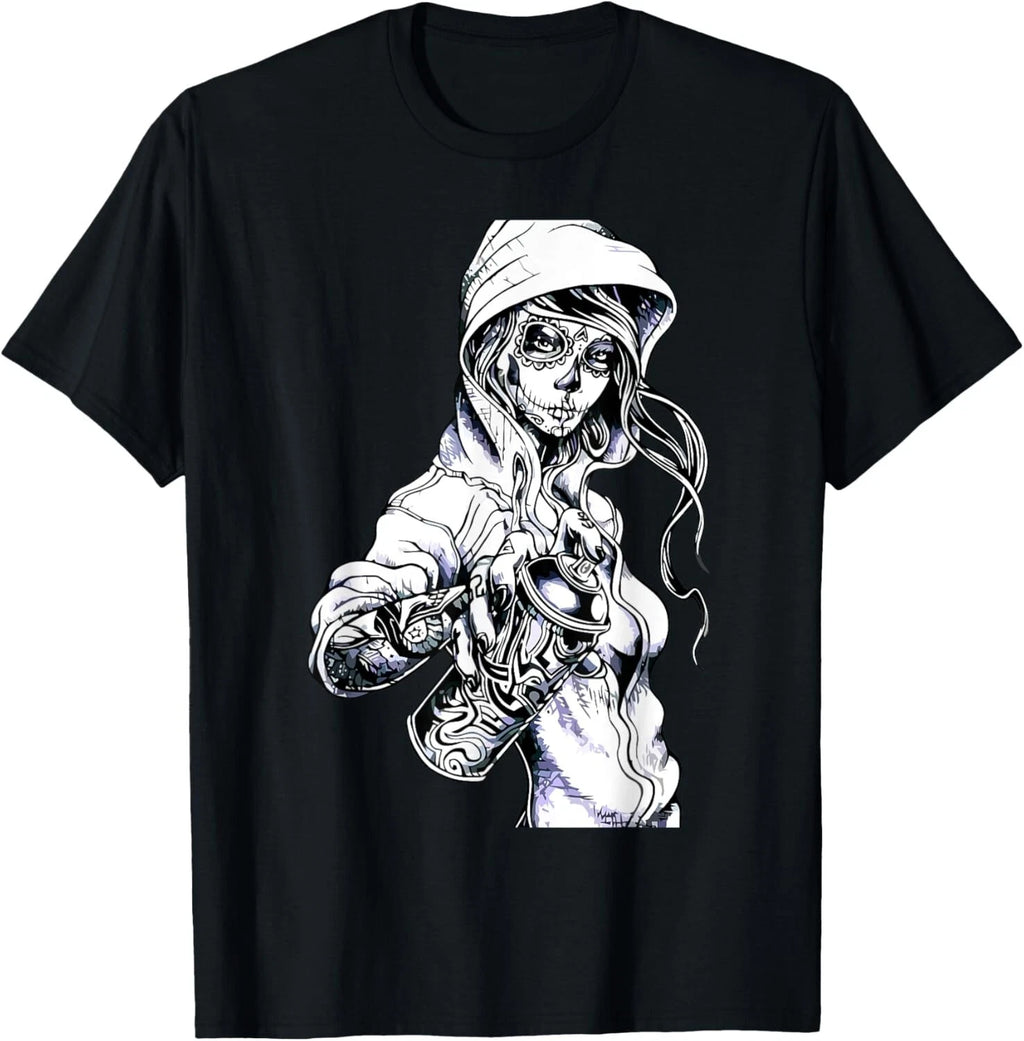 Graffiti Tag Skeleton Ghetto Girl Gift Tee Unisex T-Shirt