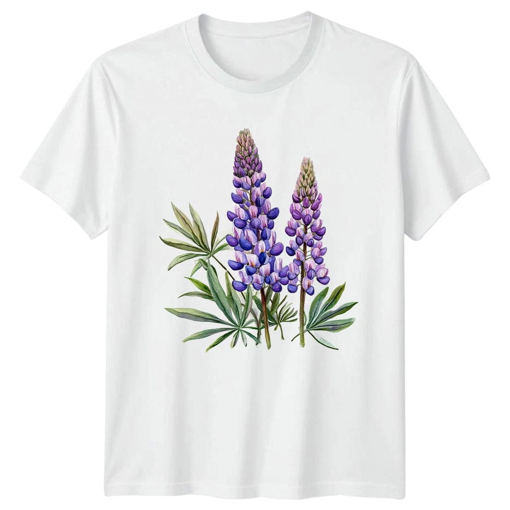 Lupine Flowers Botanical Floral Mens T-Shirt Womens Tee Graphic Unisex Top