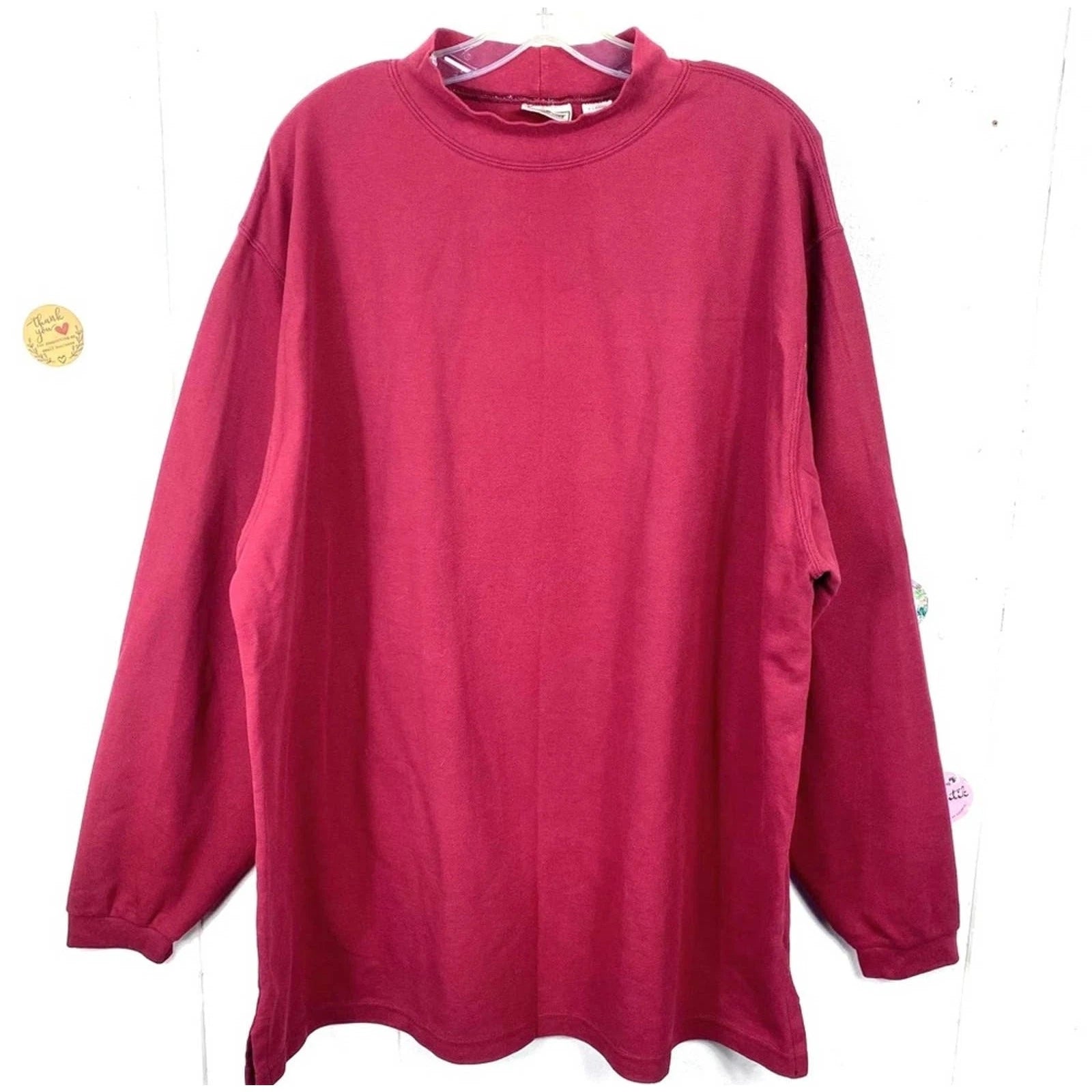 L. L. BEAN MENS SWEATSHIRT LONG SLEEVES BURGUNDY SIZE X-LARGE REGULAR PULLOVER