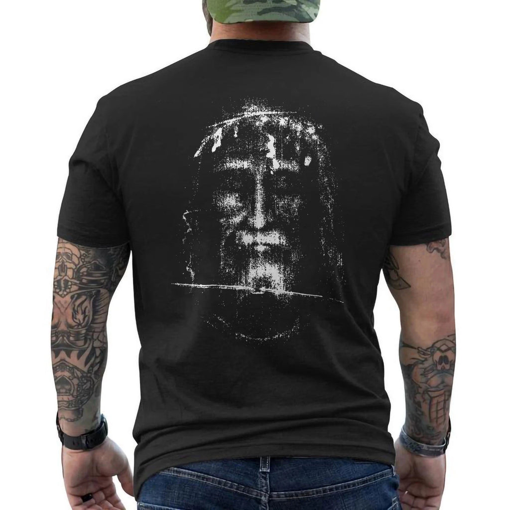 Vintage Shroud of Turin T-Shirt Holy Face of Jesus Christian Religious ON BACK