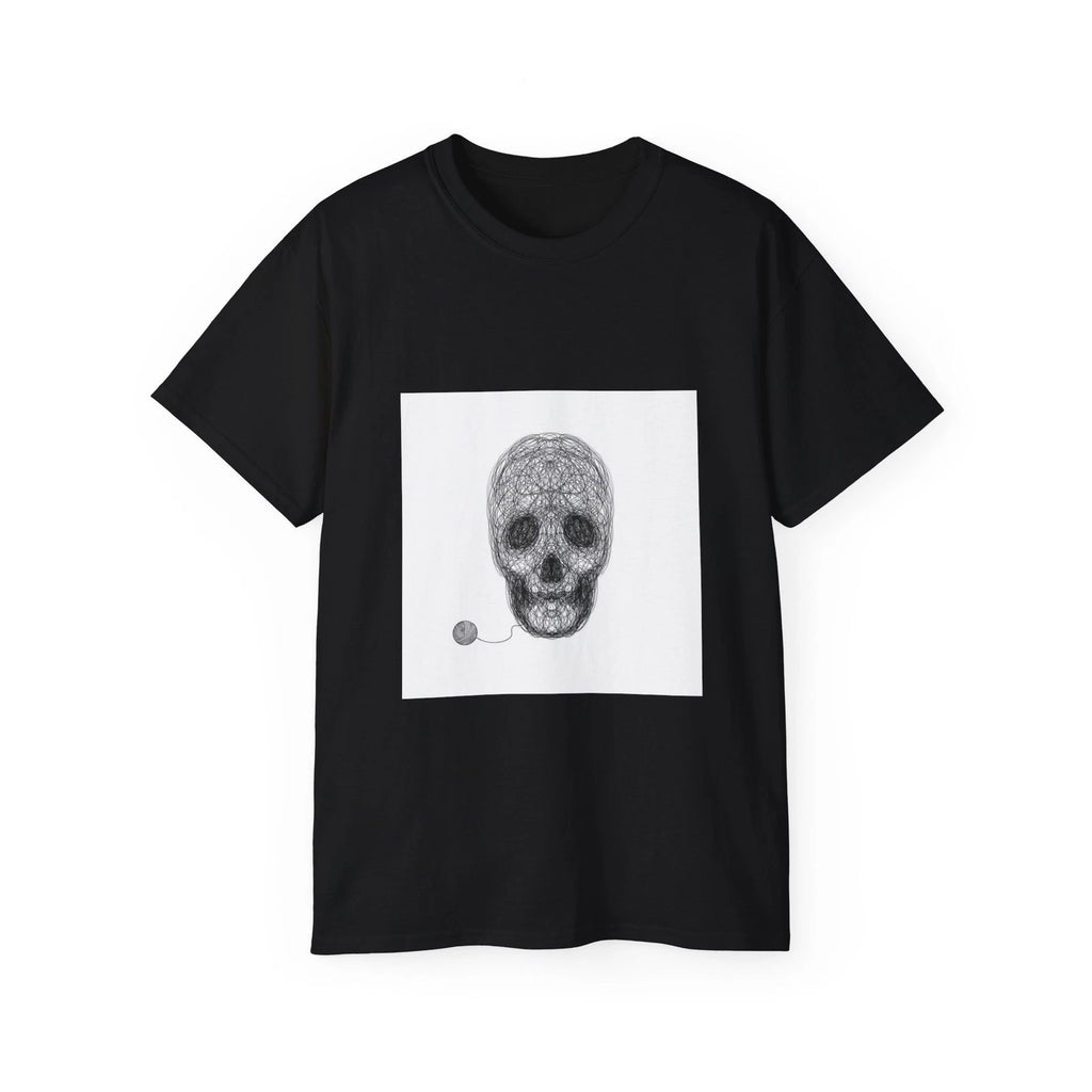 Skull Crane Thread Universe Space Night | Custom Graphic T-Shirt