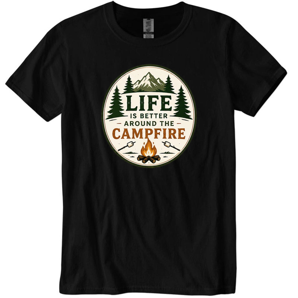 Campfire Graphic Casual T Shirt