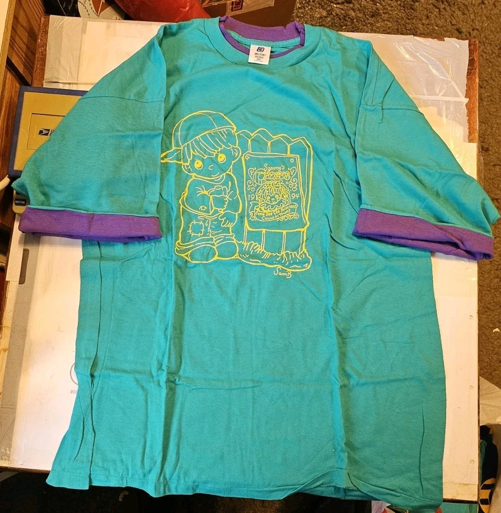 PRECIOUS MOMENTS DOUBLE SIDED TWO TONE T-SHIRT "SAMMY'S CIRCUS" 2XL
