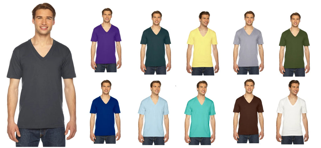2456W American Apparel Unisex Fine Jersey Short-Sleeve V-Neck