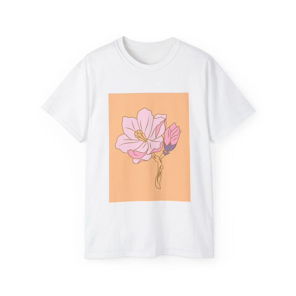 Flower Bud Ornament Pink Flower Nature Bloom | Custom Graphic T-Shirt
