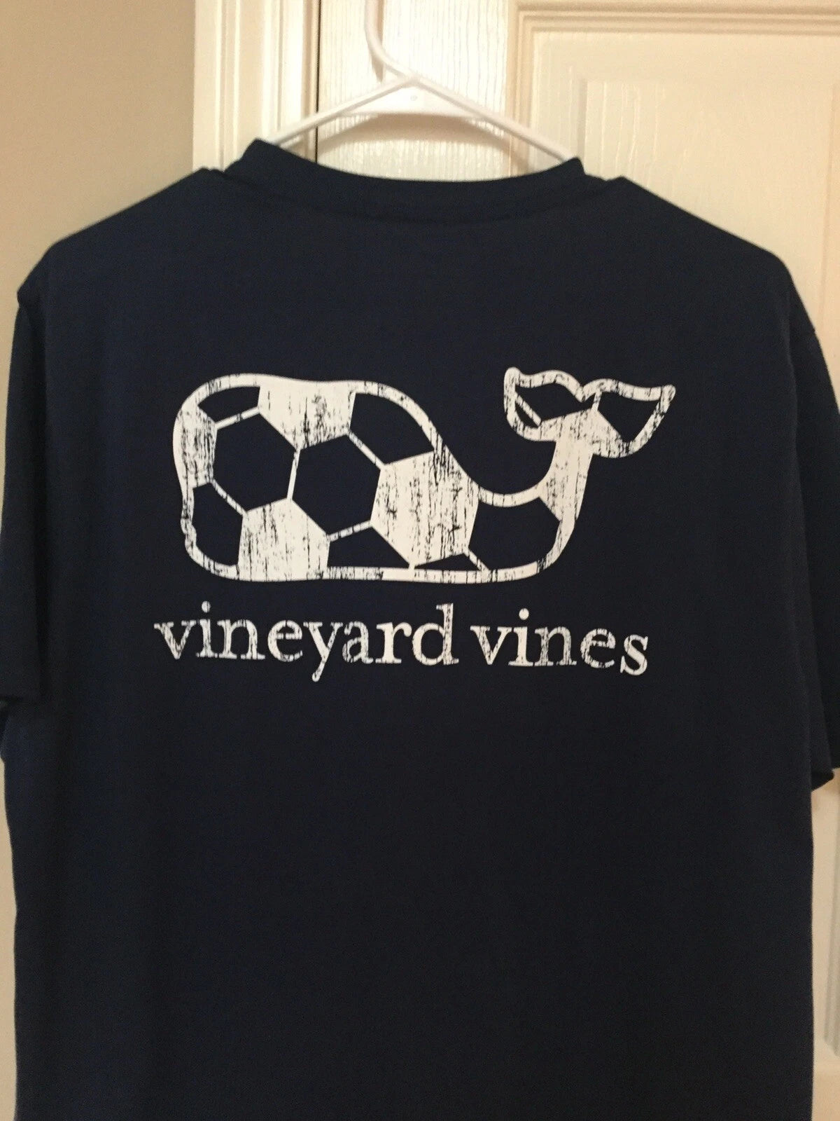 Vineyard Vines Men's Vintage Soccer Whale Pocket S/S T-Shirt Blue Large NWT