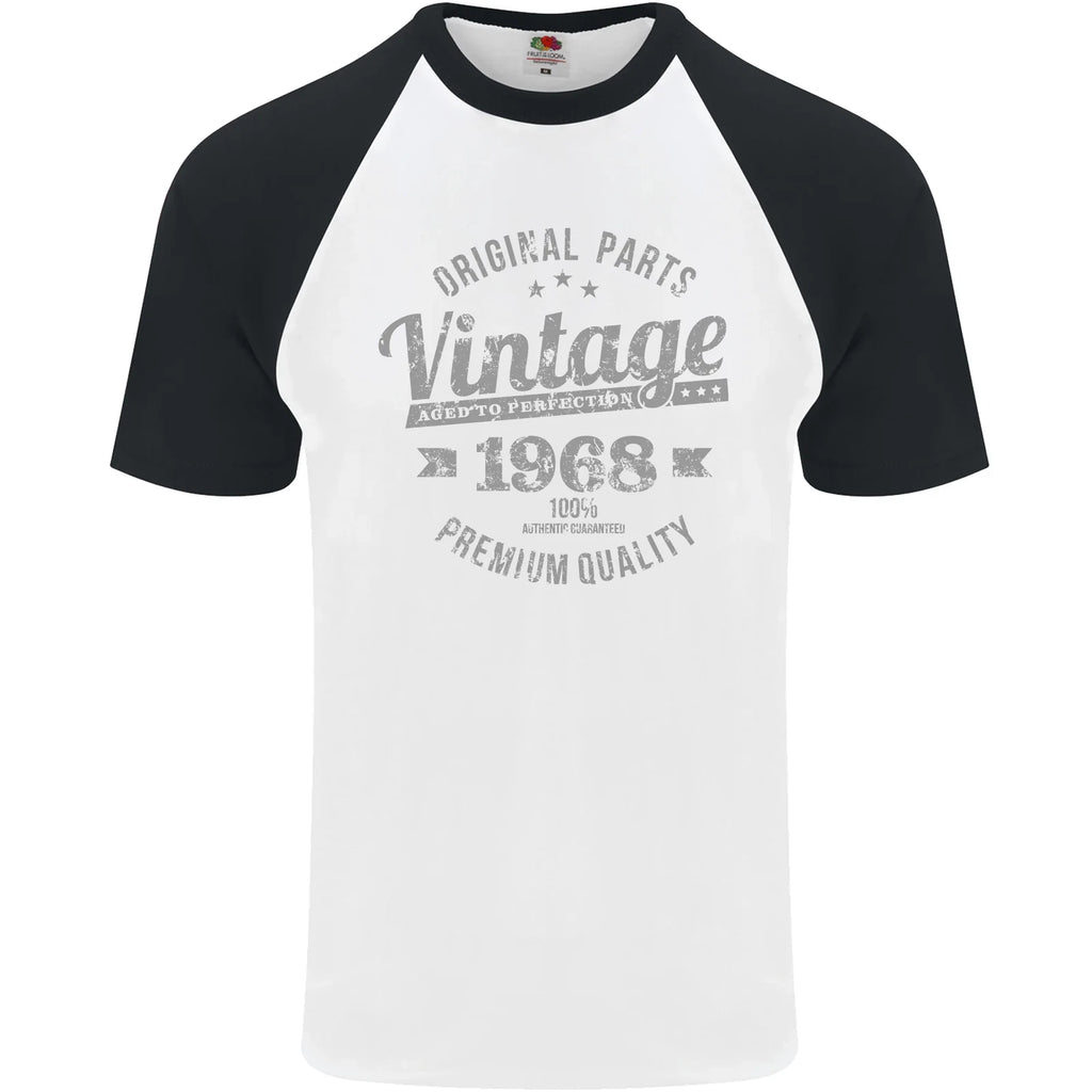 Vintage Year 58th Birthday 1968 Mens S/S Baseball T-Shirt