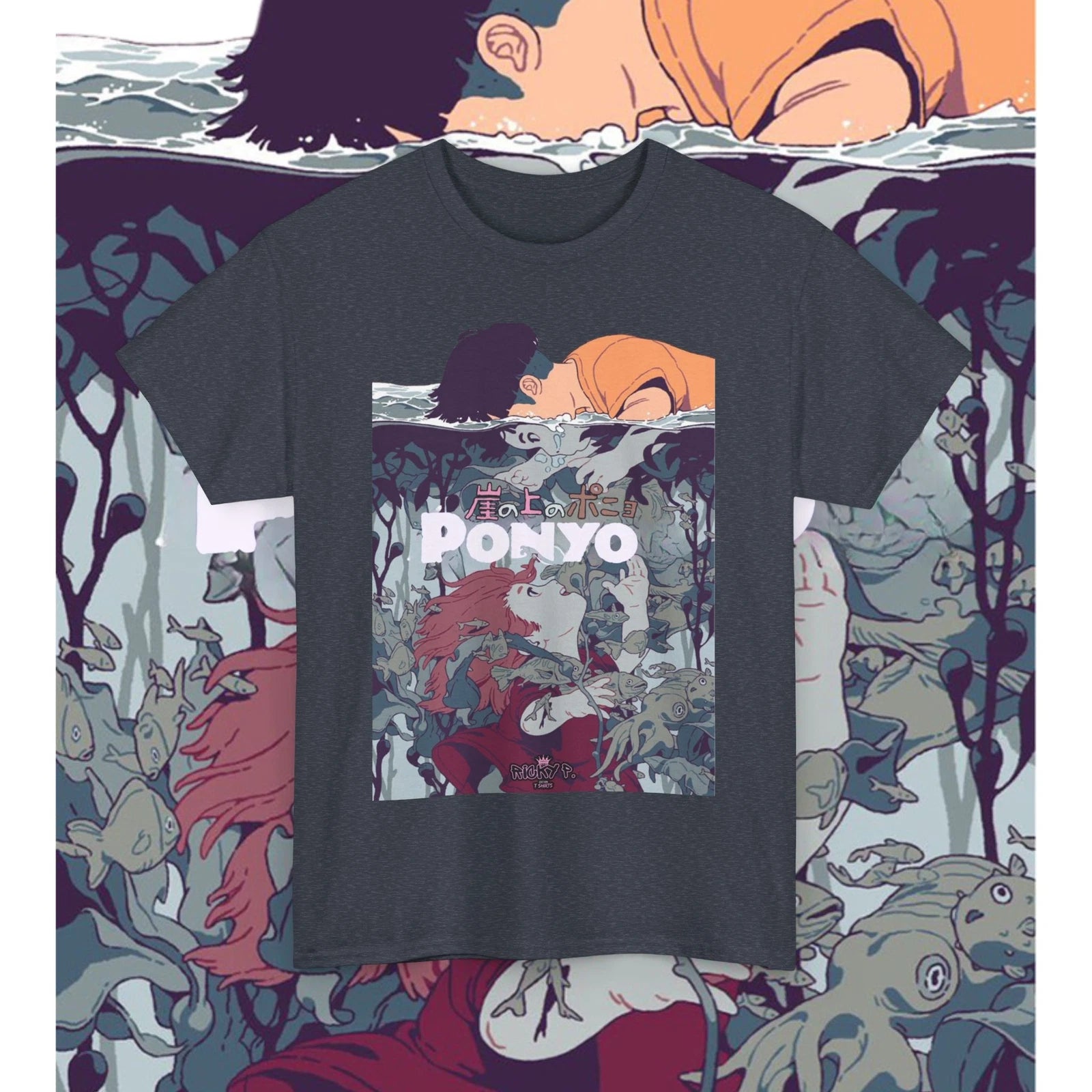 Studio Ghibli Ponyo Hayao Miyazaki Unisex Heavy Cotton Tee