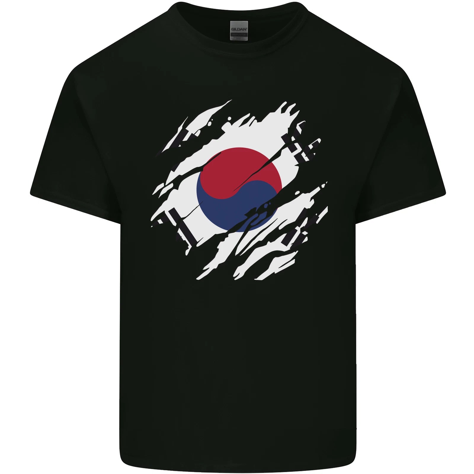Torn South Korea Flag Korean Day Football Mens Light Cotton T-Shirt