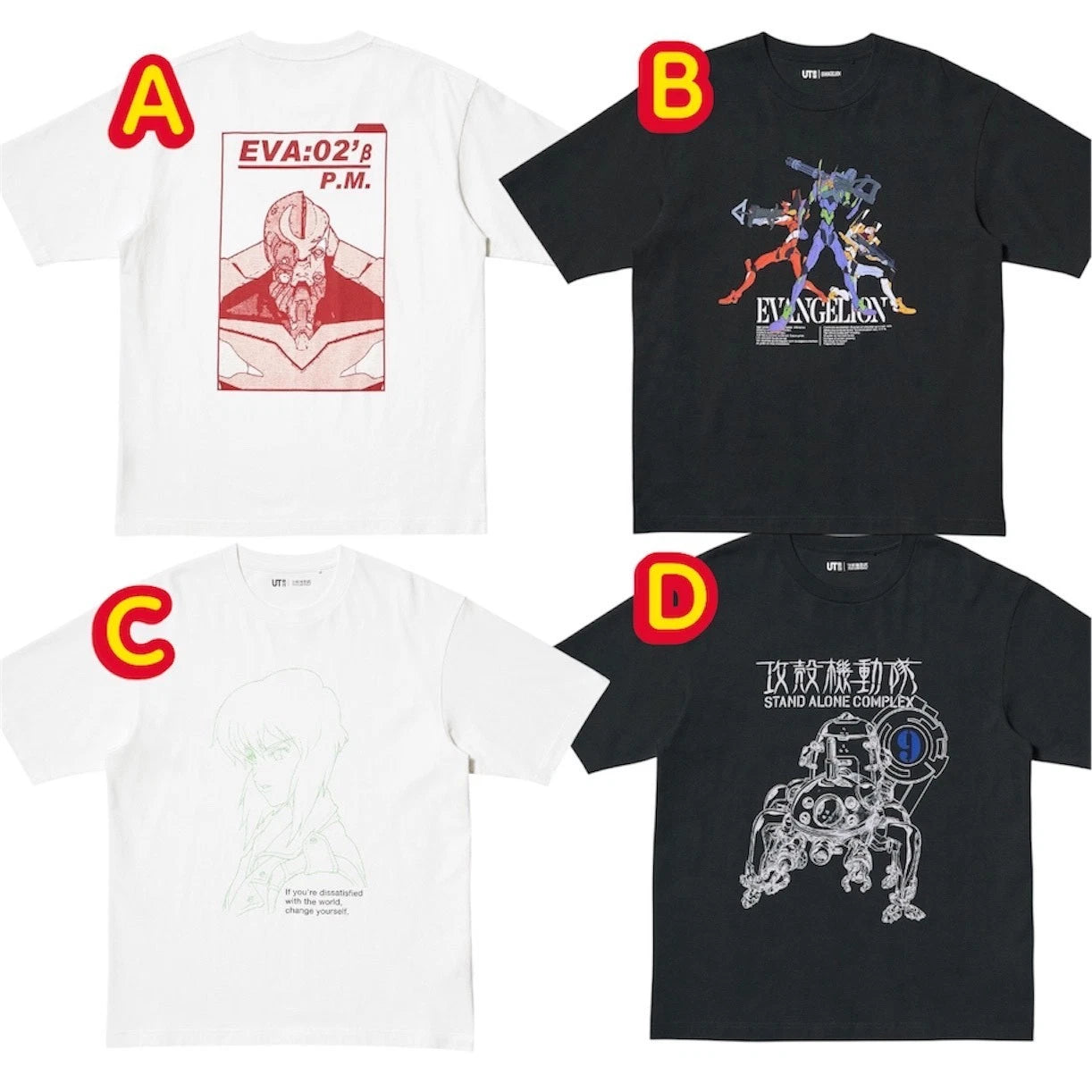 UNIQLO UT  Ghost in the Shell  Evangelion  T-Shirts Japan Anime XS-4XL (JPSize)