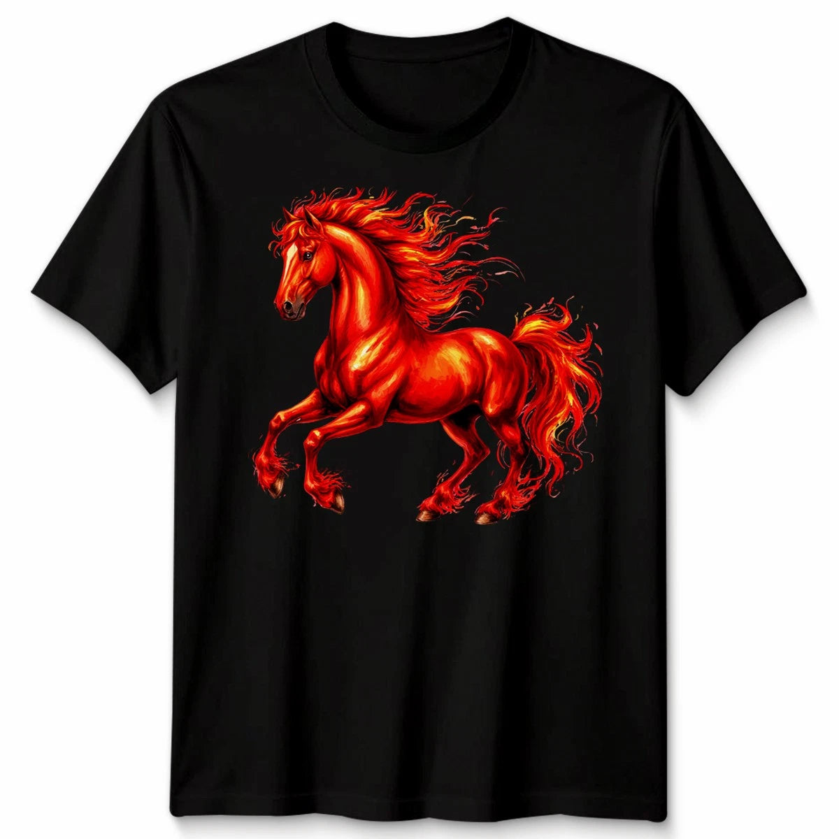 Fire Horse Running Horses Animal Mens T-Shirt WoMens Tee Graphic Unisex Top