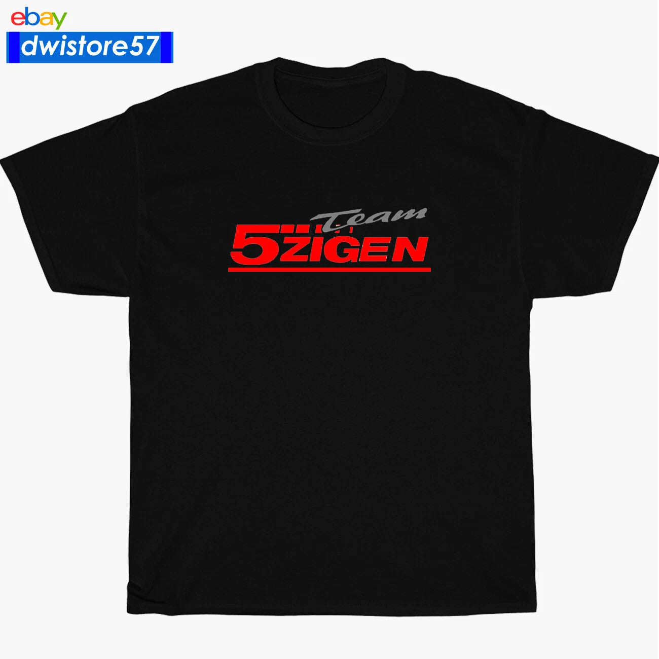 New Shirt 5zigen 5 Zigen Racing Team Logo Black/Navy/White Men's T-Shirt S-3XL
