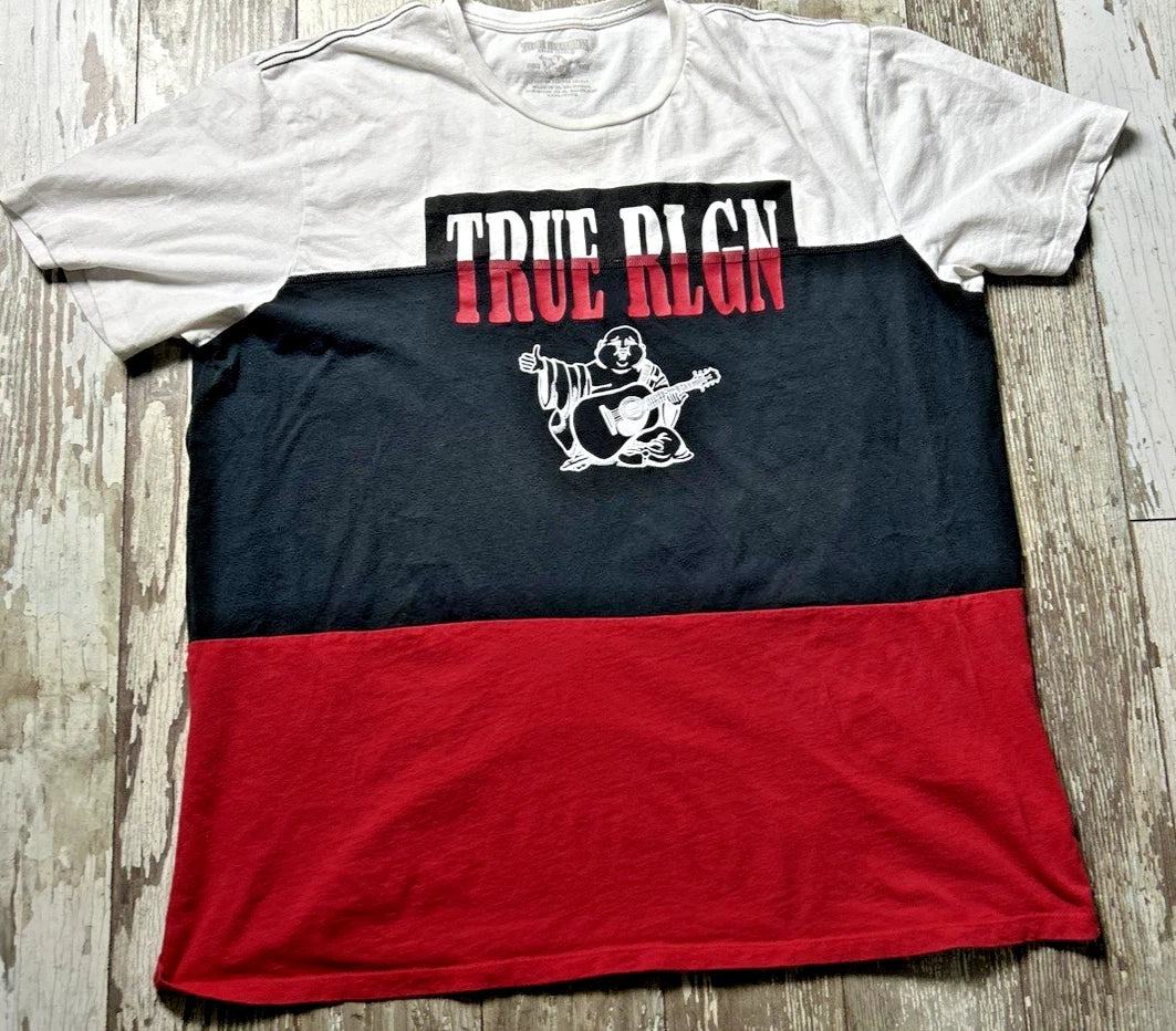 Vintage True Religion White Black Red Men's 2002 World Tour T-Shirt SS Size XXXL