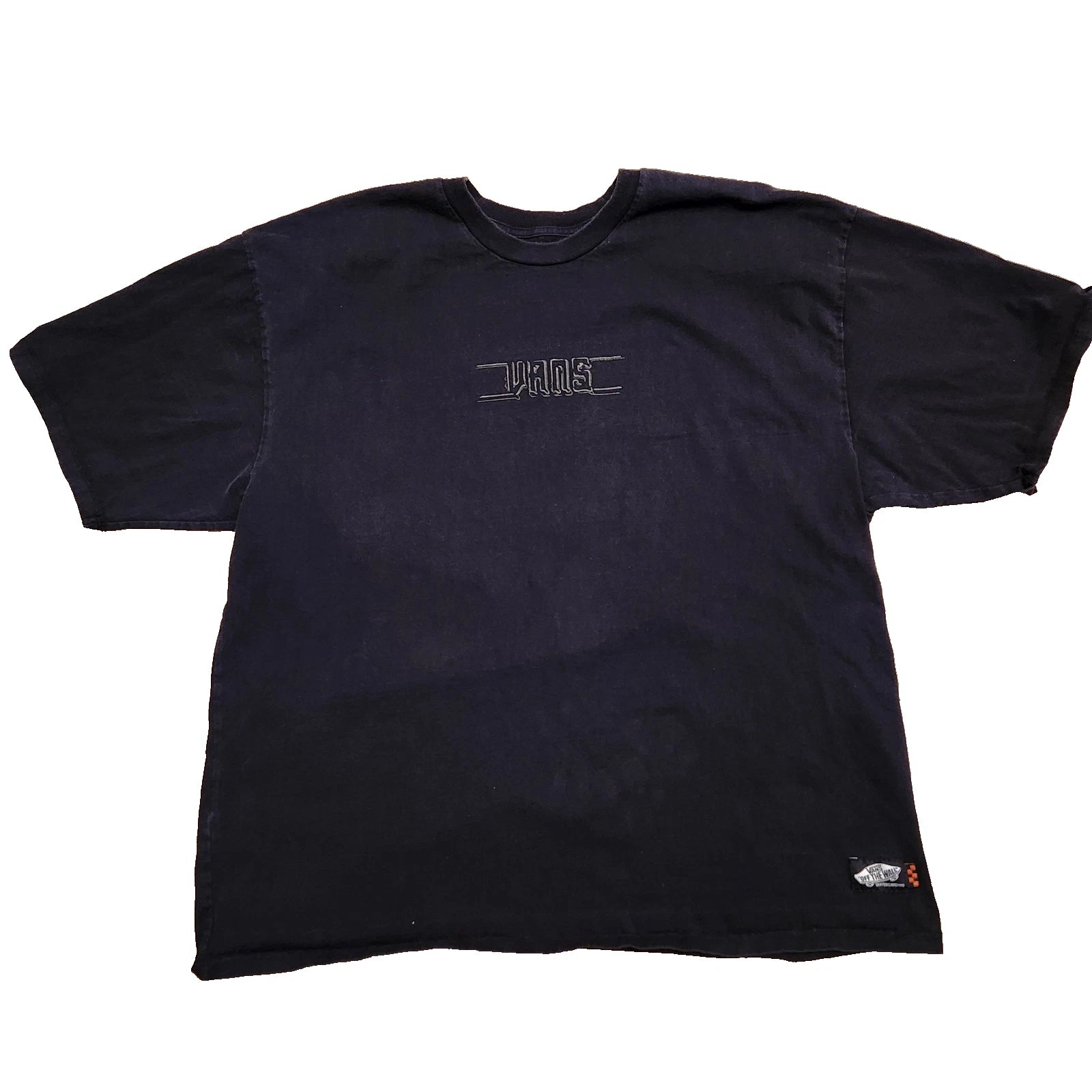 Vans Off The Wall Skateboarding T Shirt XXLarge Black Loose Fit Embroidered Logo