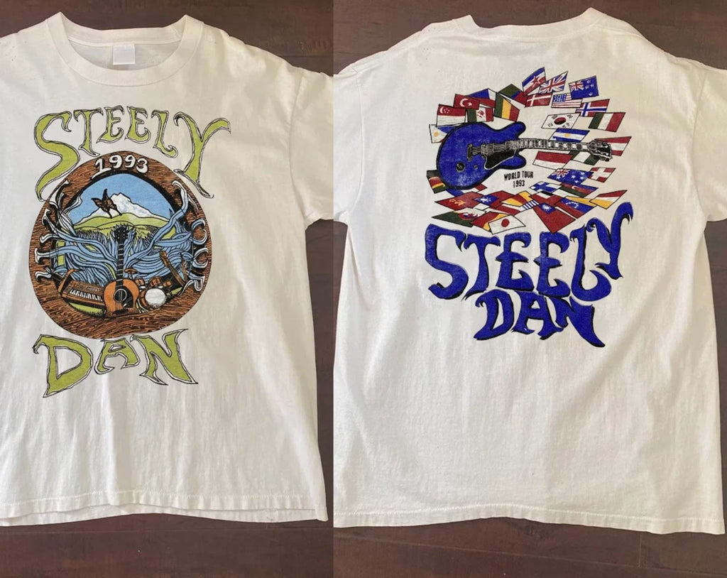 Vintage Steely Dan 1993 World Tour T-Shirt, Steely Dan Tour 93 Shirt For Fans