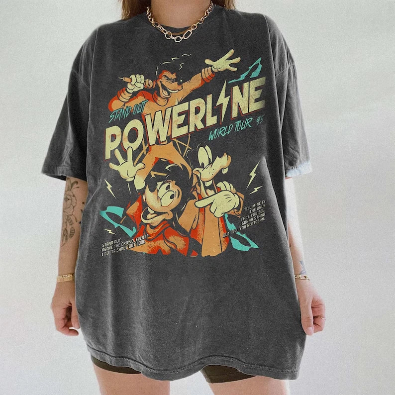 Retro Disney A Goofy Movie Powerline Stand Out World Tour Shirt