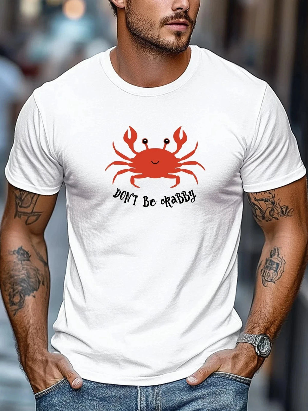 Don't Be Crabby Graphic Casual Short Sleeve T-Shirt