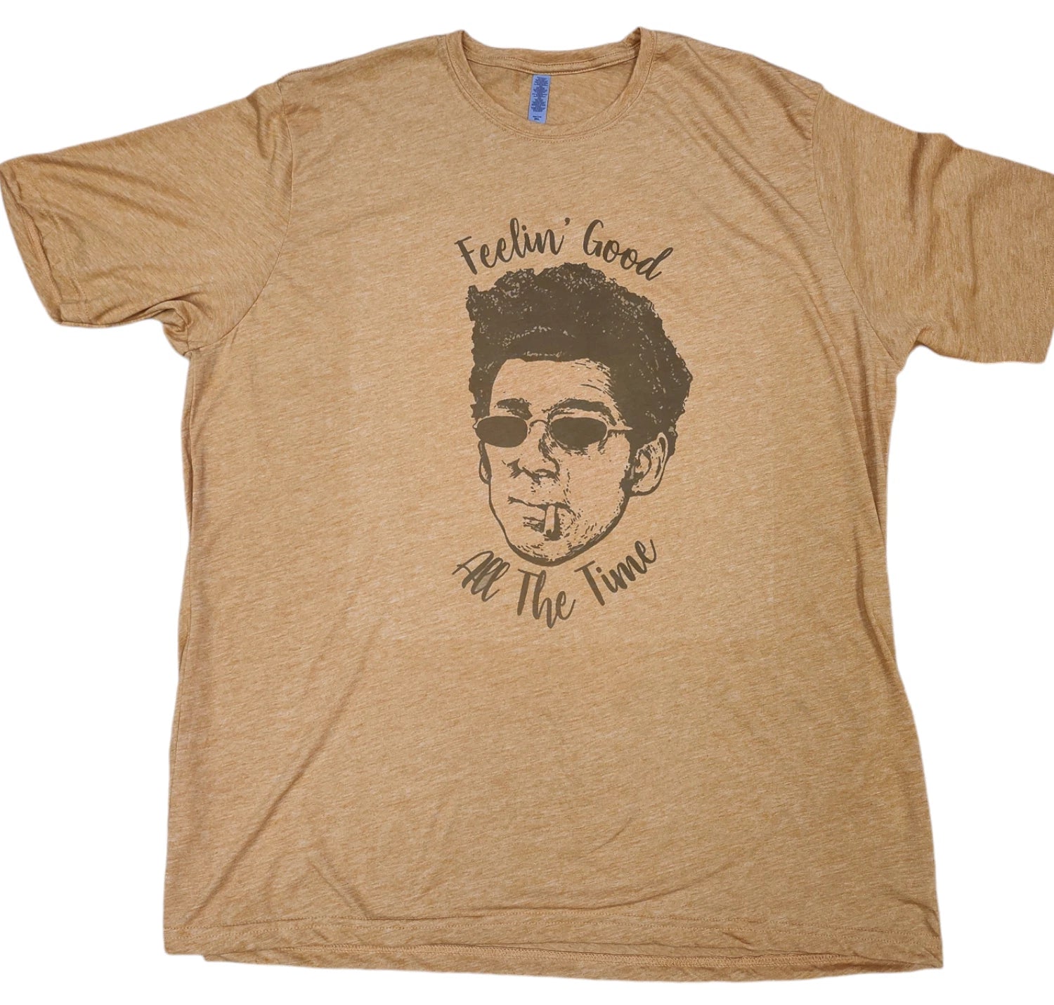 Cosmo Kramer Feeling Good All The Time Vintage Gold Color Seinfeld T-Shirt Soft