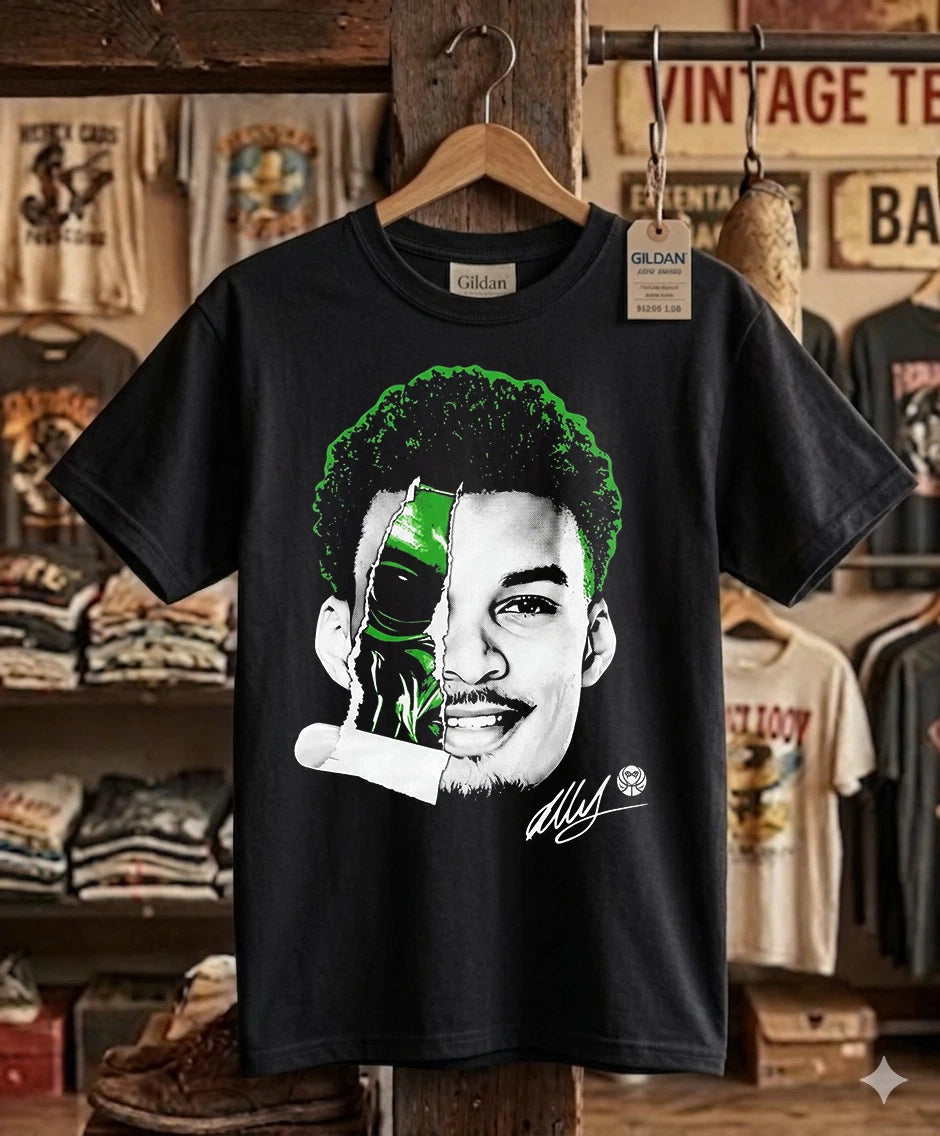 Vintage Wemby Alien Retro Basketball Tee - Texas Graphic Portrait Black Shirt