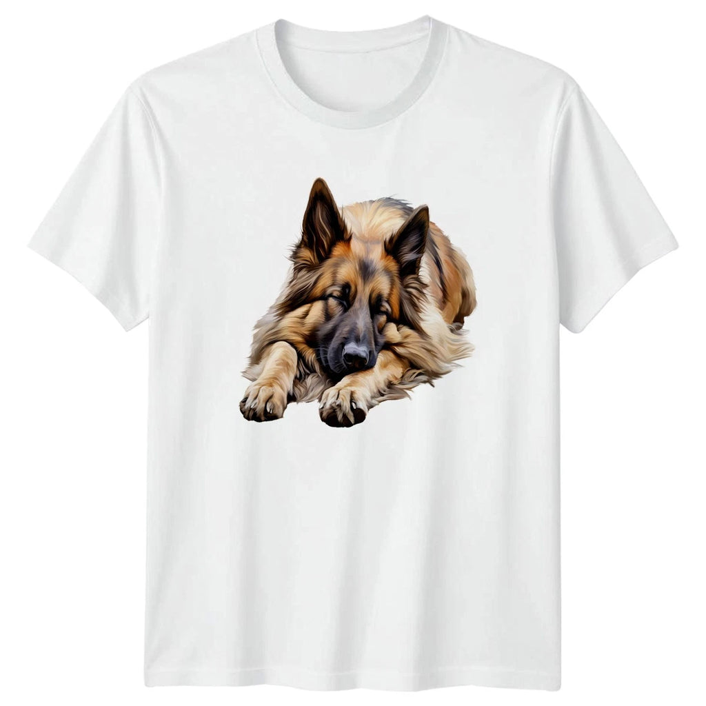 Long Haired German Shepherd Dog Sleeping T-Shirt GSD Dog Lover Gift