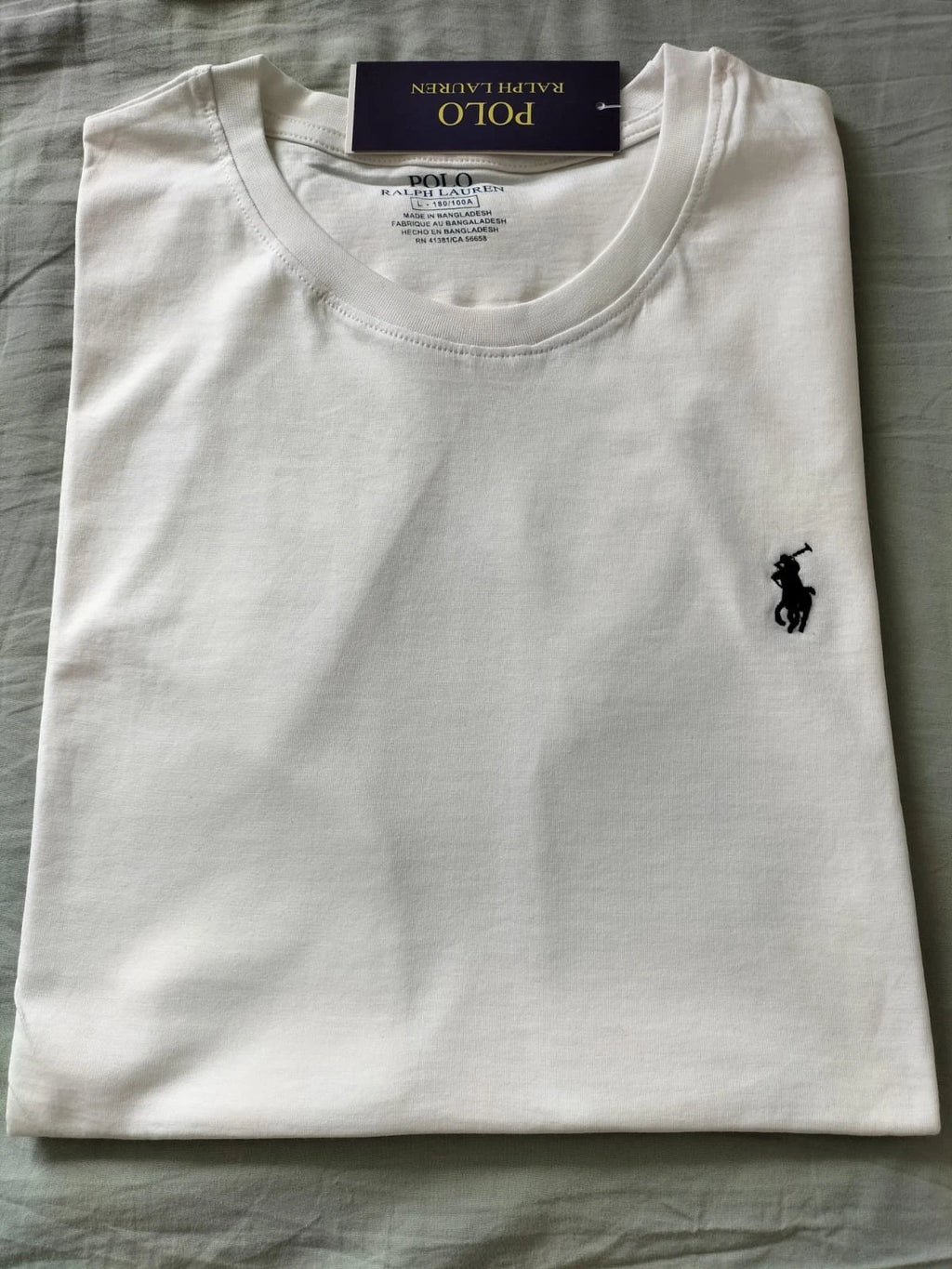 Ralph Lauren Custom Fit Crew Neck T-Shirt White Cotton