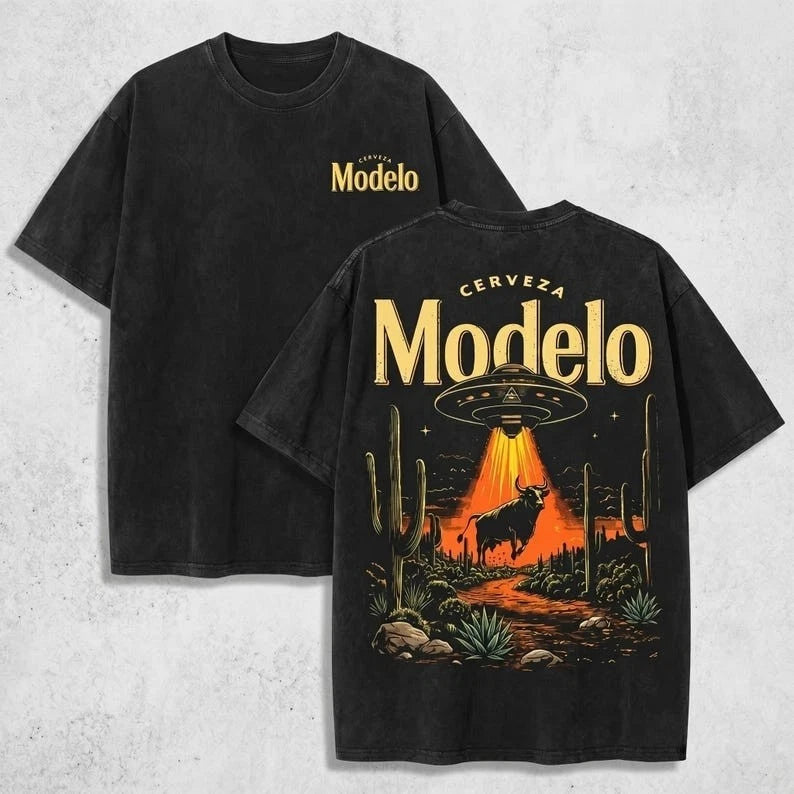 Modelo Cerveza UFO Desert Cow Graphic T shirt