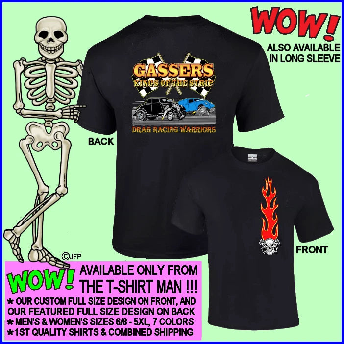 1933 Willys Gasser Kings of the Street & Strip Drag Racing Warriors T-shirt 4