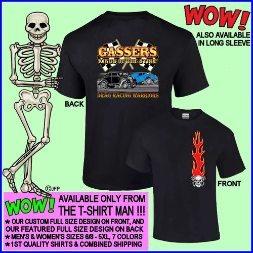 1933 Willys Gasser Kings of the Street & Strip Drag Racing Warriors T-shirt 4