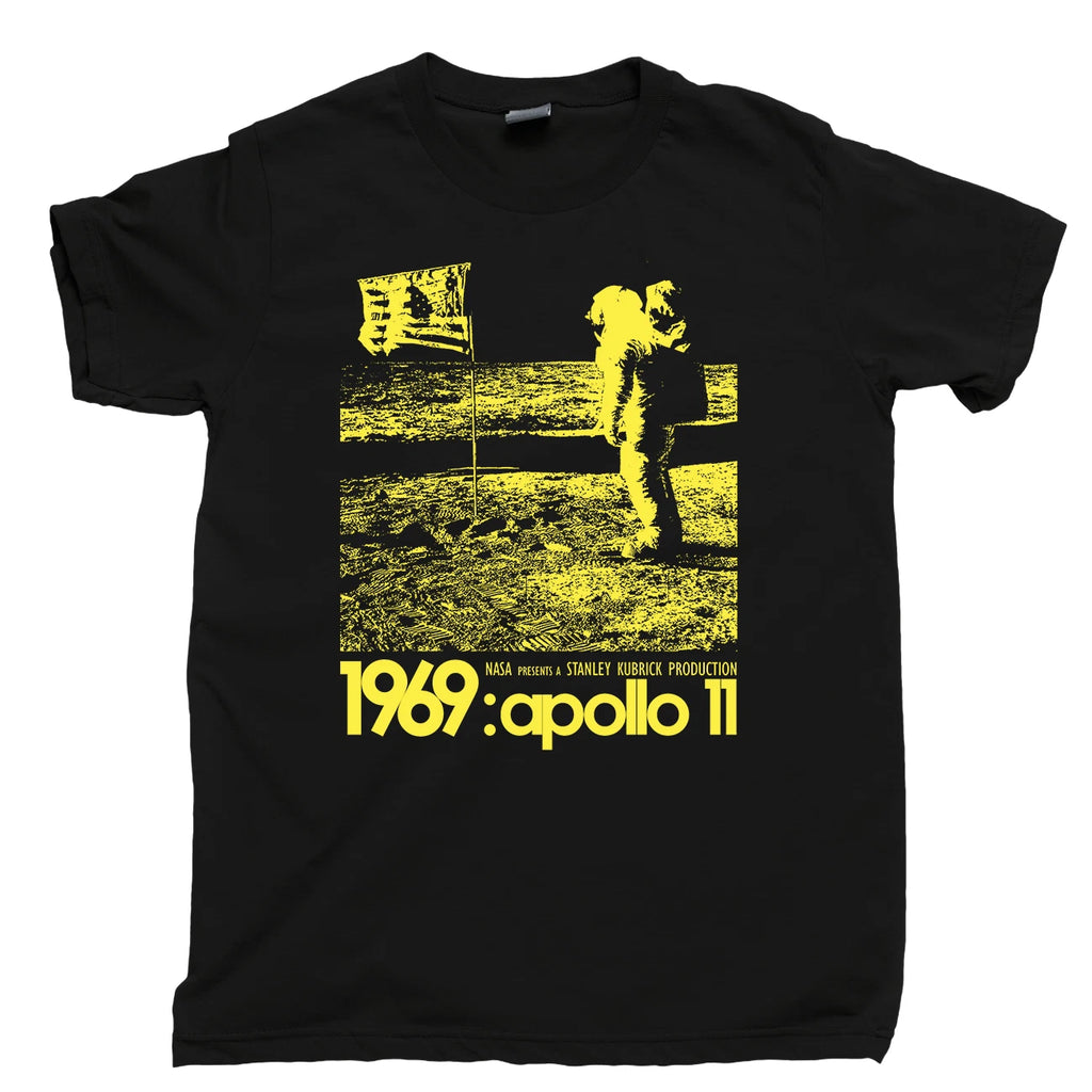 APOLLO 11 CONSPIRACY Theory T Shirt Stanley Kubrick Fake Moon Landing Tee Poster