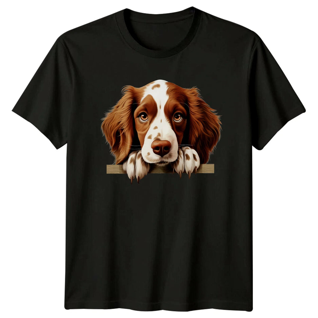 Springer Spaniel Puppy Dog Peekaboo Cute Pet Animal Breed T-Shirt