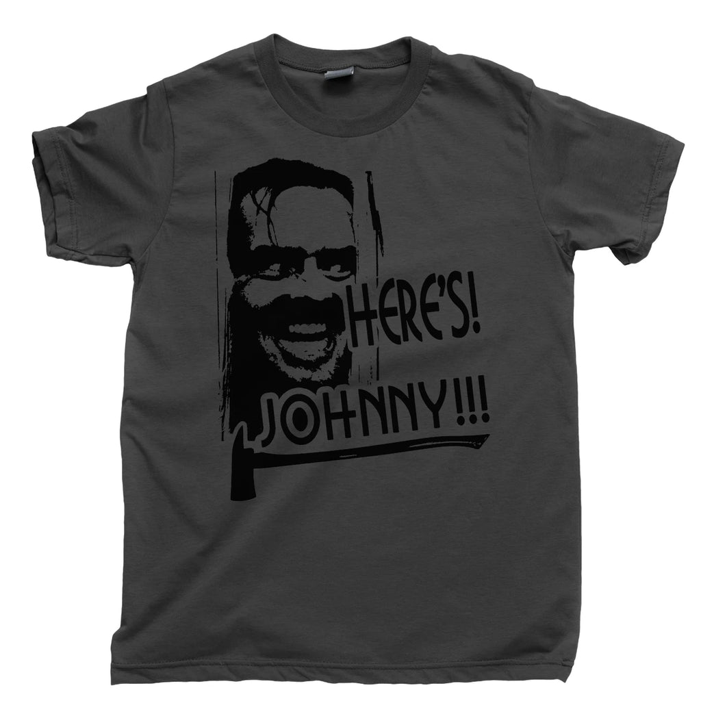 THE SHINING T Shirt HERES JOHNNY Stanley Kubrick Stephen King Movie Blu Ray DVD