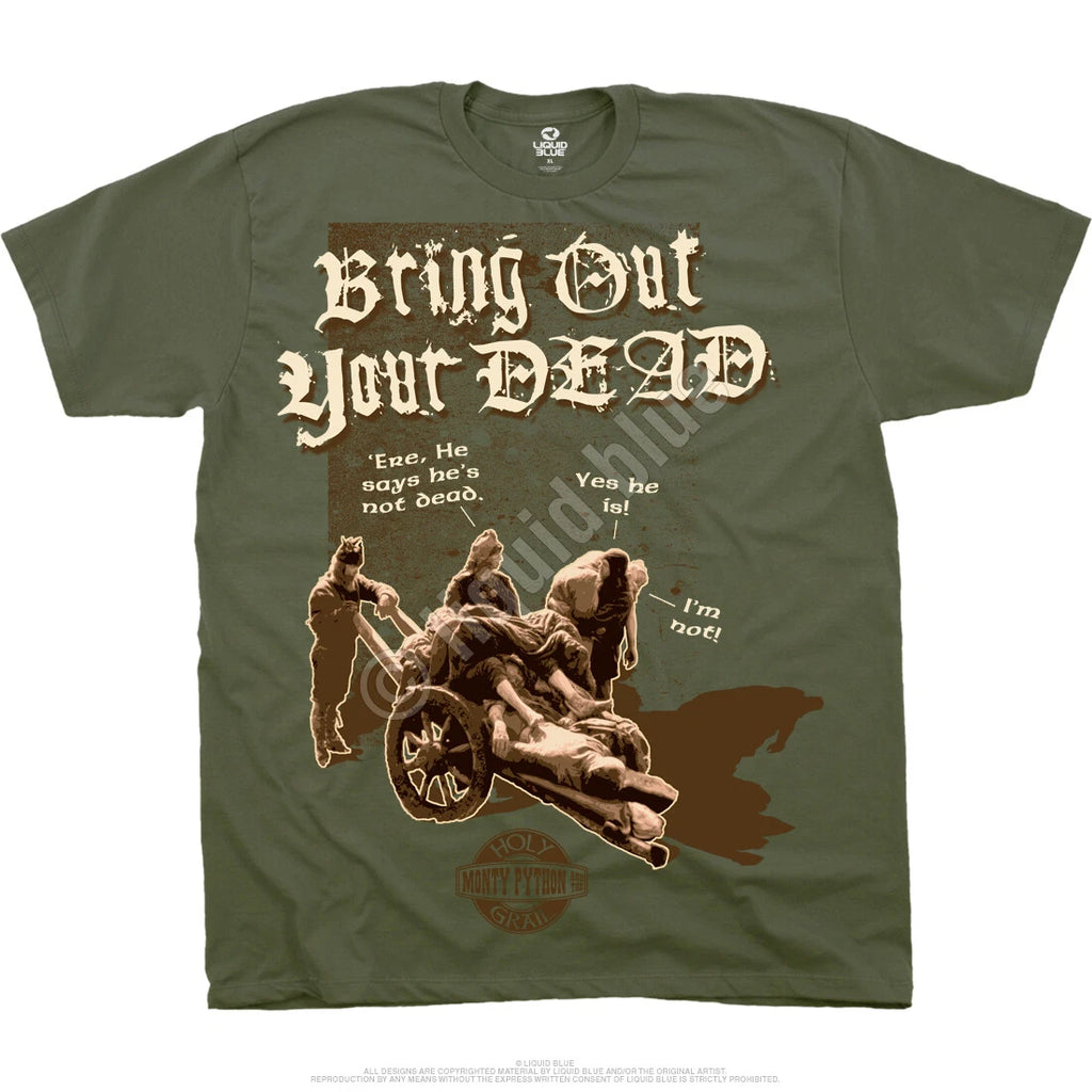 MONTY PYTHON-BRING OUT YOUR DEAD-T-SHIRT M-L-XL-2X-3X Holy Grall-Cleese,Palin