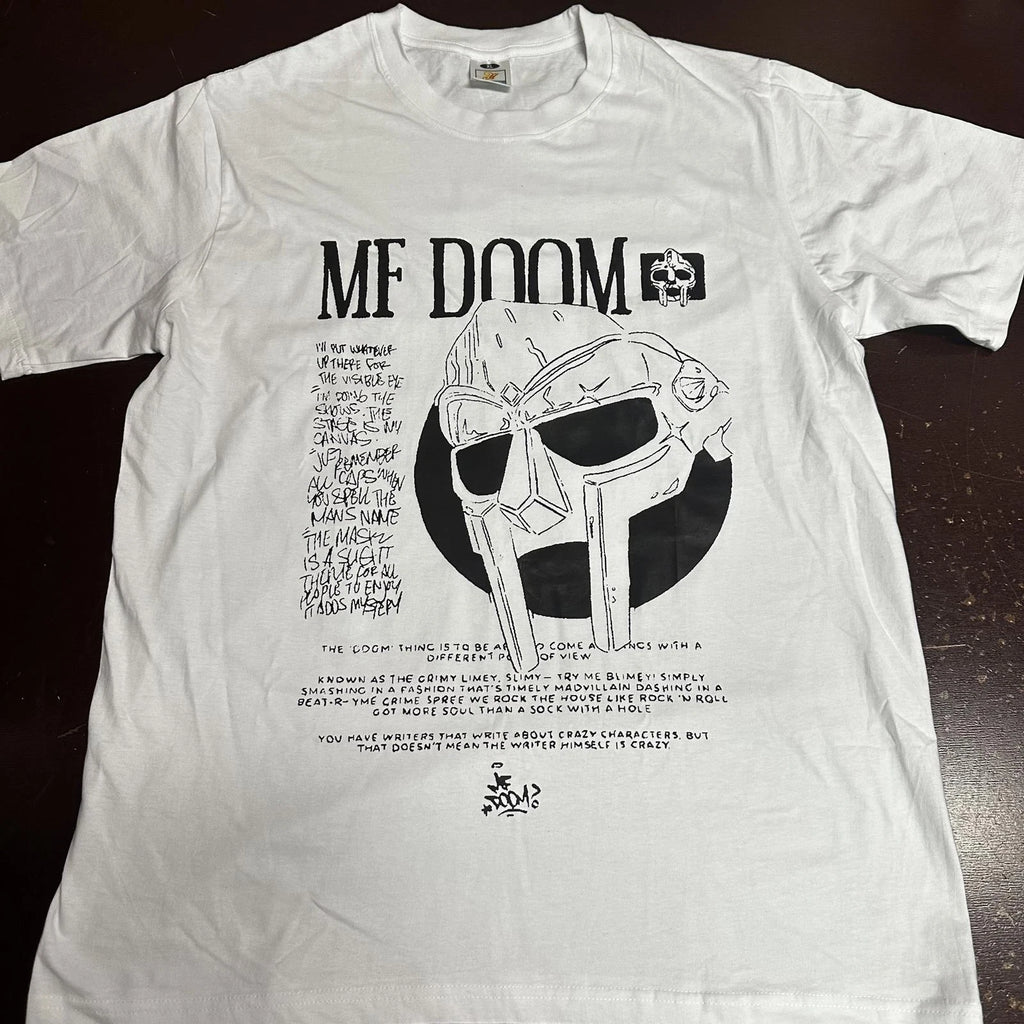 MF Doom the ILLEST villain graphic WHITE  T-shirt men’s L or XL