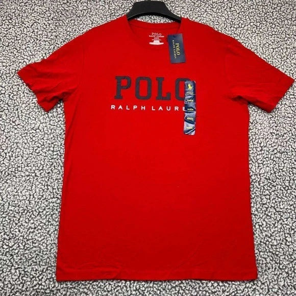 Polo Ralph Lauren Shirt Men Medium Red Short Sleeve Crew Neck Cotton New M