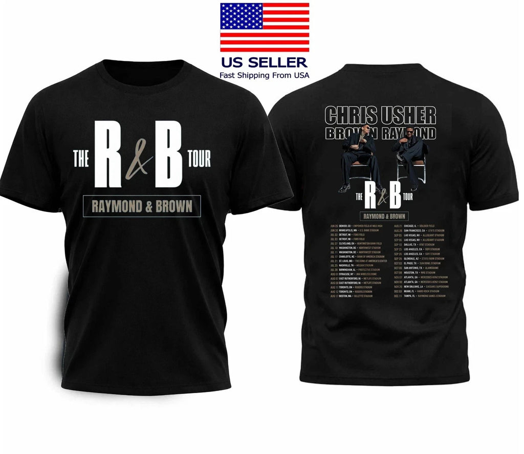 Usher and Chris Brown The R&B Tour 2026 T-Shirt, FAST SHIP