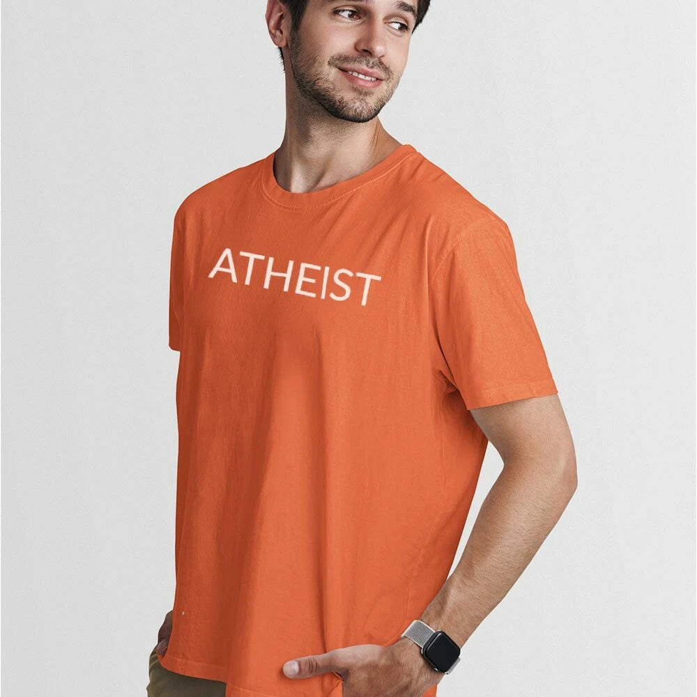ATHEIST UnisexTshirt-Simple Minimal Printed One Liner