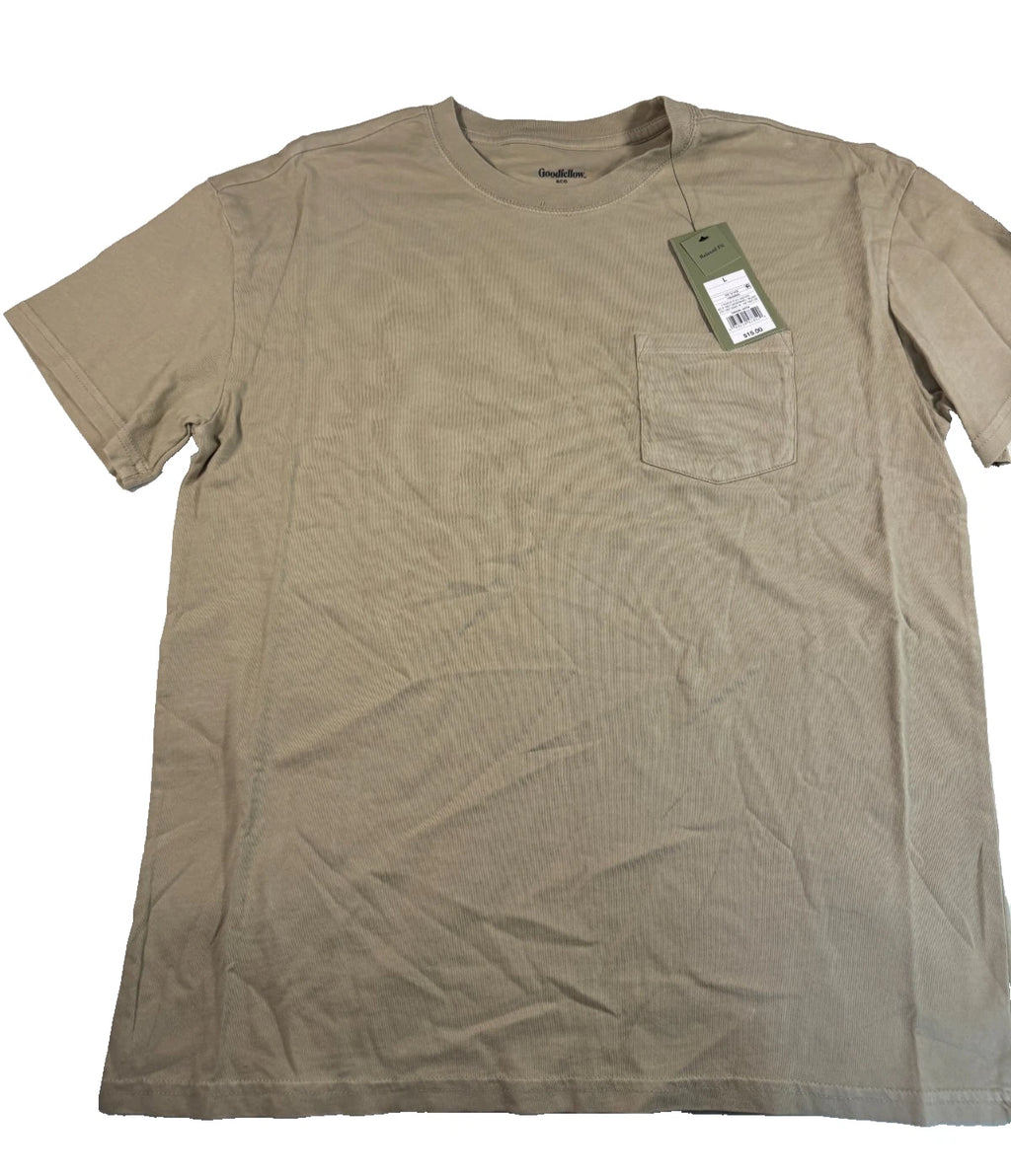Goodfellow & Co Men's Heavyweight Short Sleeve T-Shirt Size Large Dark Tan
