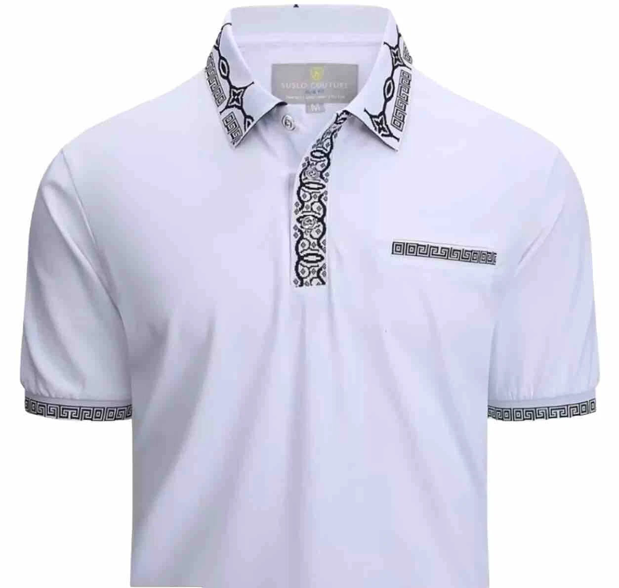 Men's Luxurious Fine Cotton Polo Shirt,Italian Style,Stretch M to 3XL….A6.A