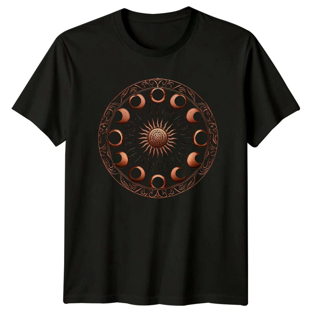 Sun Moon Phases Celestial Art T-Shirt Moon Phases Astrology Him And Her